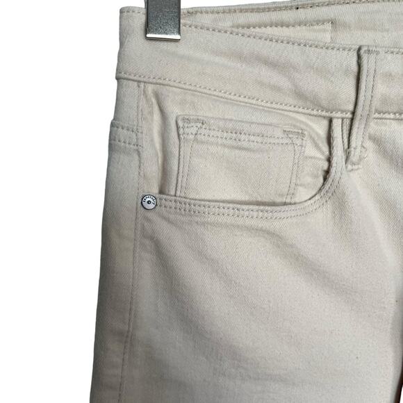 Sanctuary Connector Kick Flared Crop Jeans Salt Cream Ecru Bootcut Pants Size 28 - Picture 7 of 11